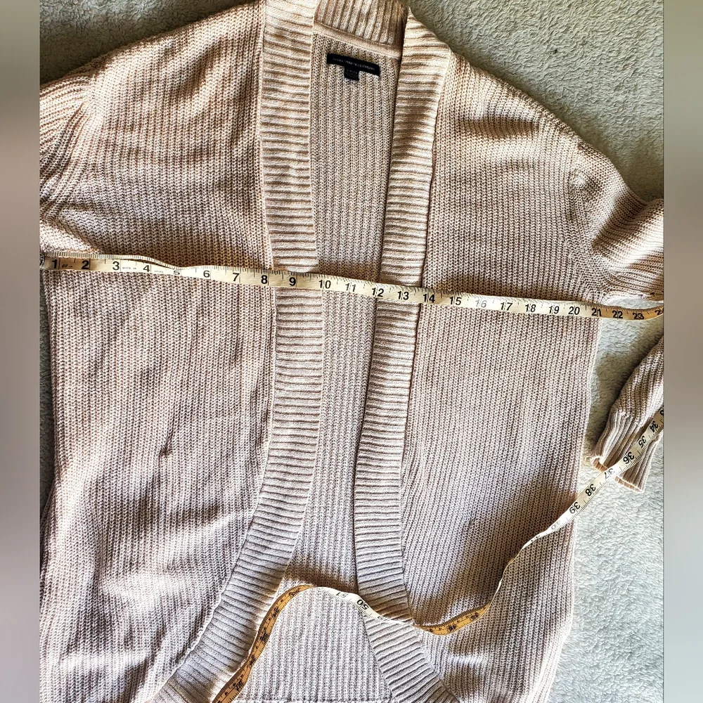 American Eagle‎ Open Front Cardigan Knit Sweater Beige Layering Boho Comfy